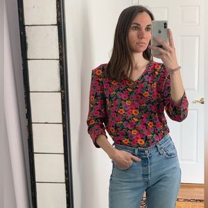 Jones New York floral shirt petite large medium small